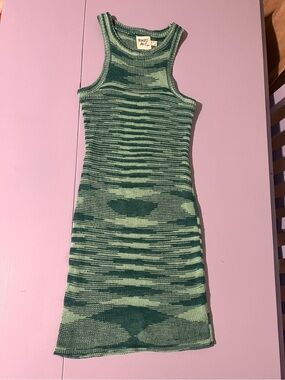 Princess Polly Green Striped Knit Midi Dress